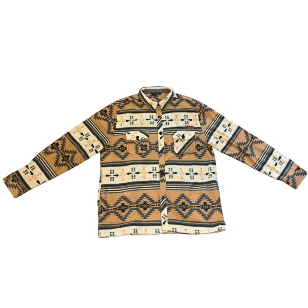 Simply Southern Southwestern Zip-Up Sweater Jacket Brown Streetwear Y2k Sz XL